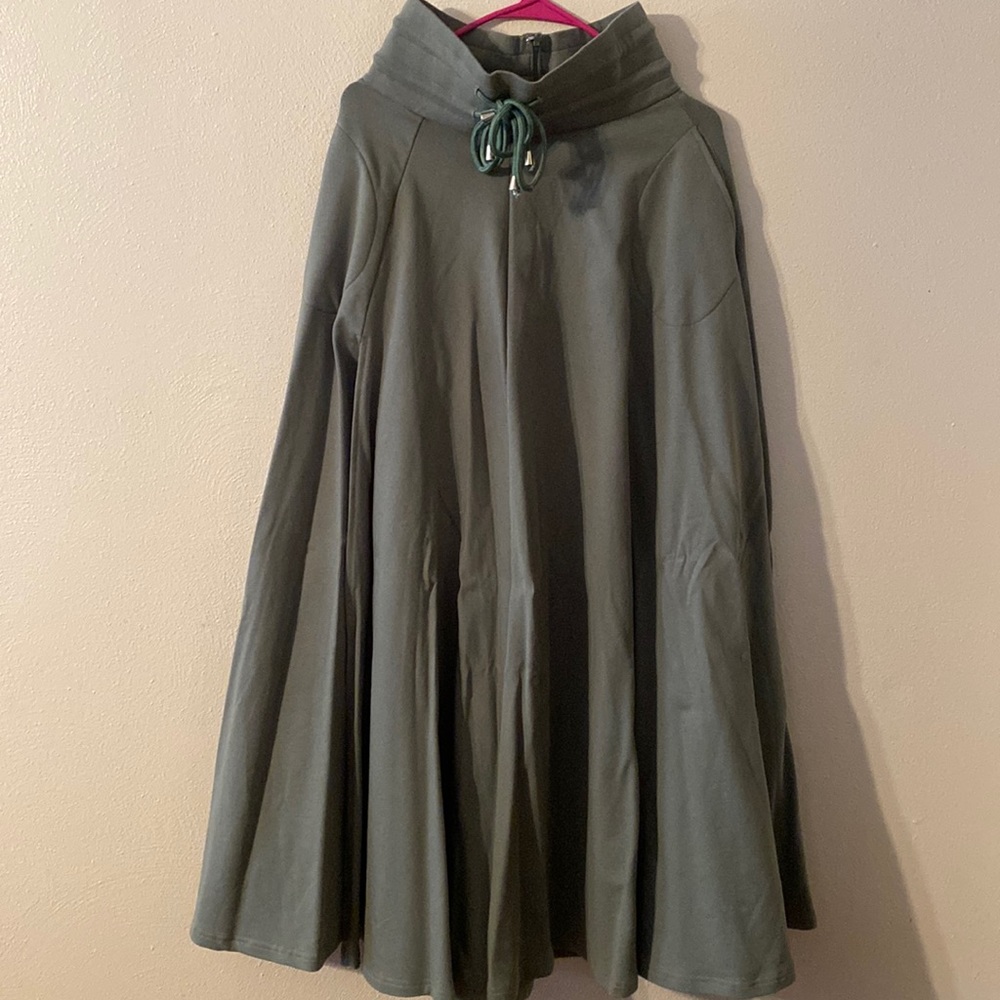 Long olive green skirt